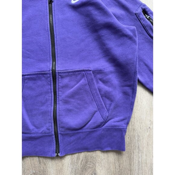 Rare Vintage Y2K Nike Swoosh Full Zip Hoodie Sweater Purple Violet Streetwear - Picture 7 of 15